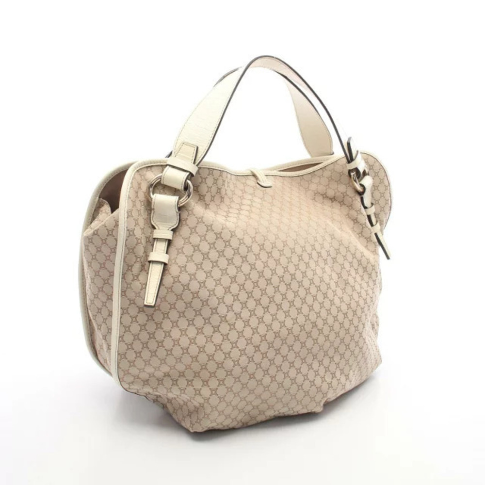 Celine Canvas Beige Bag Tote Leather Macadam White Ivory Tan White
